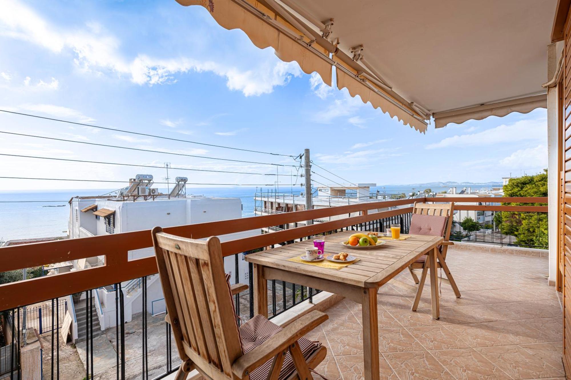 Sea View Apartment 100M From The Beach Saronida エクステリア 写真