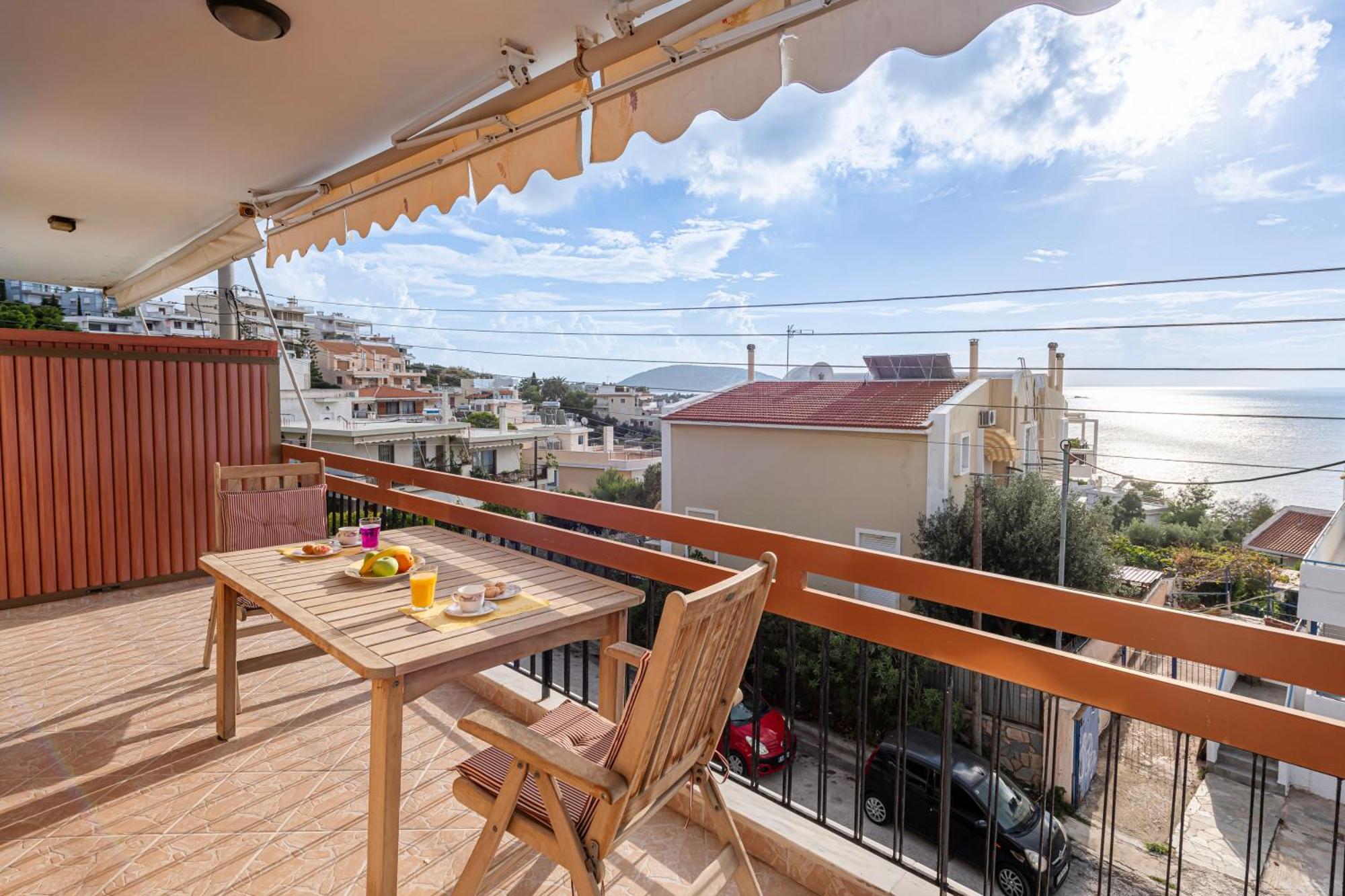 Sea View Apartment 100M From The Beach Saronida エクステリア 写真